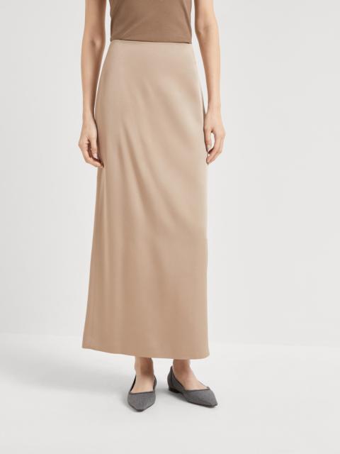 Brunello Cucinelli Satin cady long column skirt