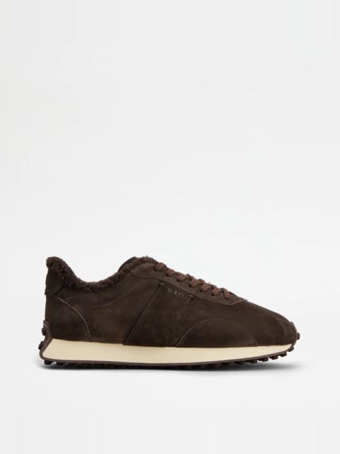 Tod's T VINTAGE SNEAKERS IN SUEDE - BROWN