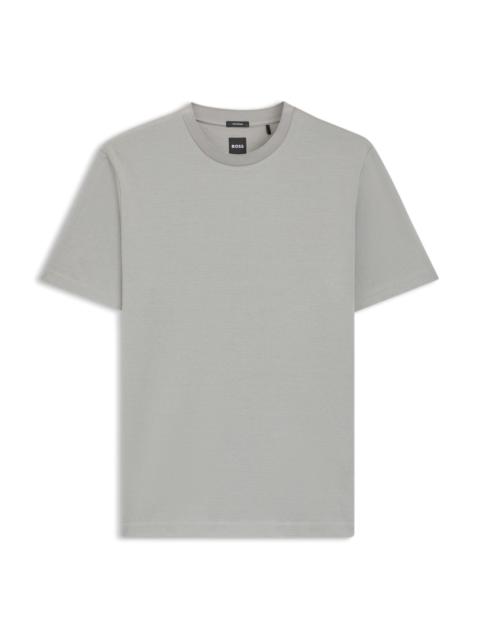 BOSS MERCERIZED-COTTON T-SHIRT WITH MICRO PATTERN