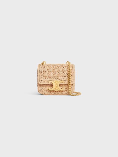 CELINE MINI CHAIN CLAUDE IN RAFFIA EFFECT TEXTILE