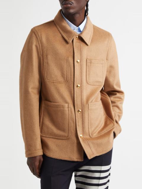 Thom Browne Thom Browne Utility Camel Hair Jacket at Nordstrom