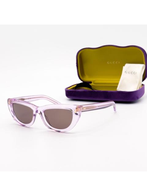 GUCCI NEW GG1521S 004 GUCCI PURPLE BROWN WOMEN CAT EYE SUNGLASSES