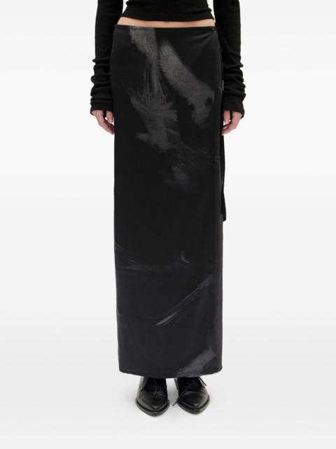Ann Demeulemeester Oku printed satin maxi skirt