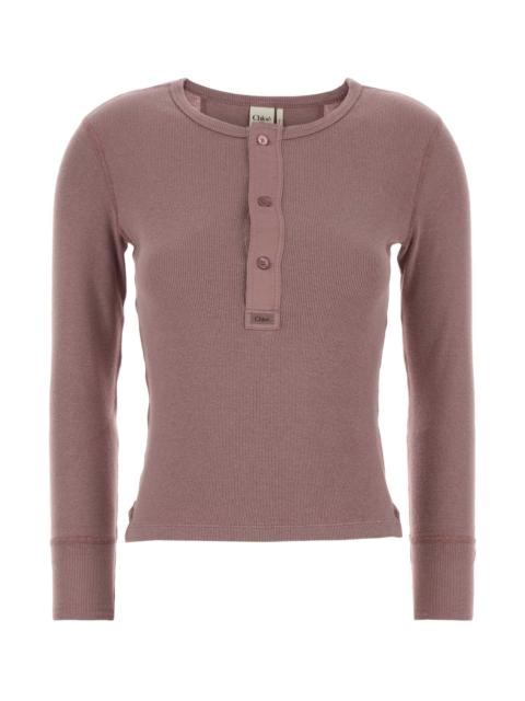 Chloé Chloe Women Antiqued Pink Cotton T-Shirt