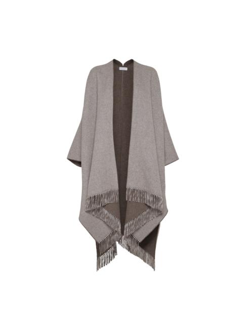 Brunello Cucinelli Brunello Cucinelli Cashmere flannel poncho in Light Brown at Nordstrom