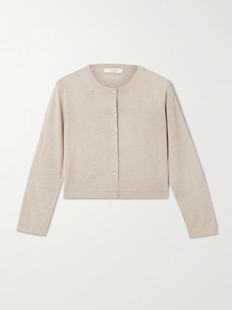 Max Mara Cropped Silk And Cashmere-blend Cardigan