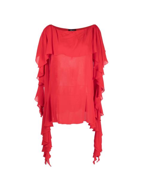 Blumarine draped semi-sheer blouse