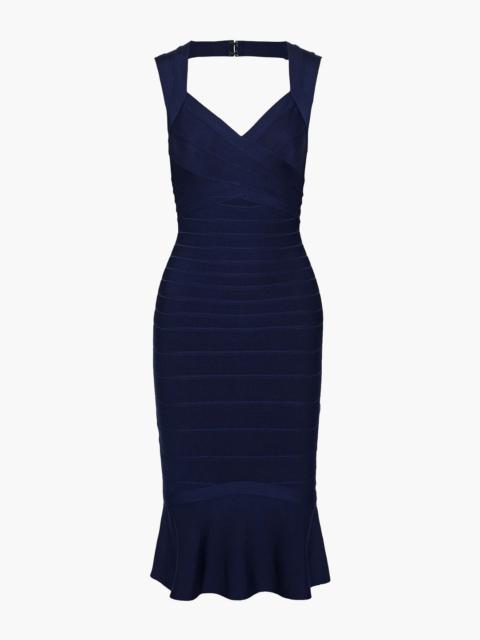 Other Designers Fluted cutout bandage dress