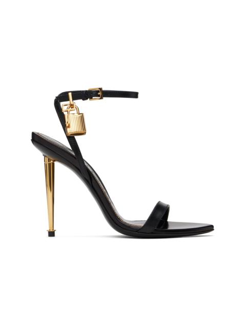 TOM FORD Black Padlock Pointy Naked Heeled Sandals