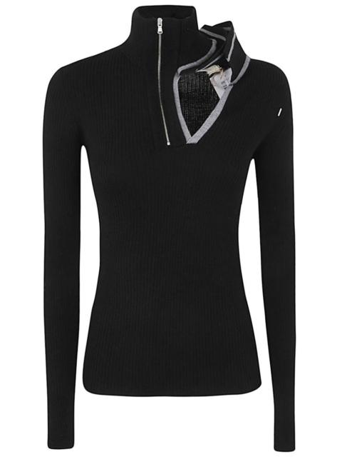 Y/PROJECT DOUBLE COLLAR FITTED SWEATER CLOTHING