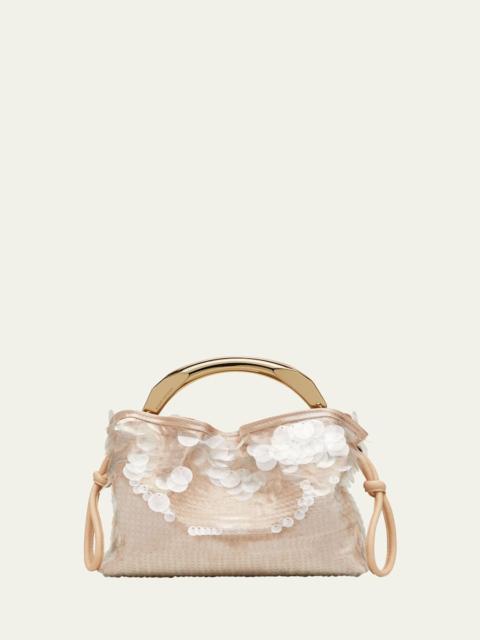 Stuart Weitzman Mia Arc Mini Sequined Top-Handle Bag