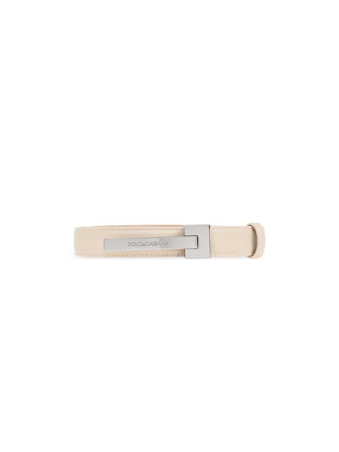 Dolce & Gabbana DOLCE & GABBANA Cream Leather Belt New & Authentic (Men's si