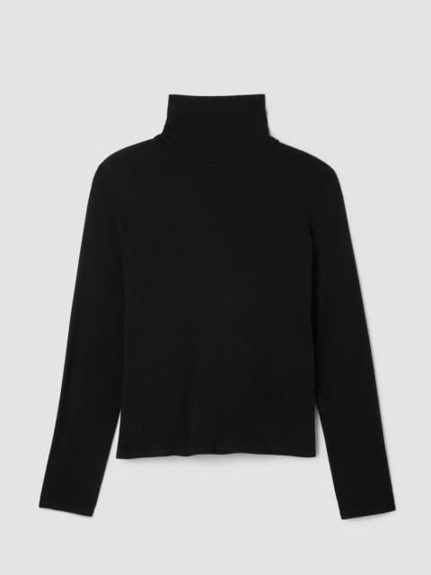 EILEEN FISHER Stretch Silk Jersey Turtleneck Top