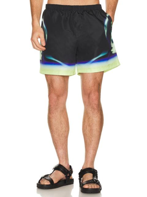 CASABLANCA Sporchid Black Printed Swim Shorts