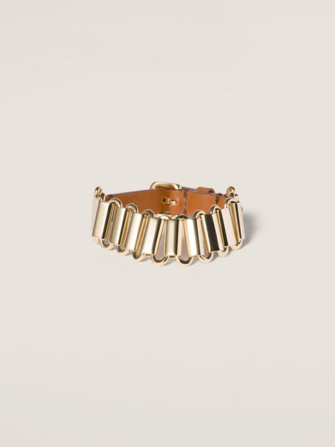 Miu Miu Metal and leather bracelet