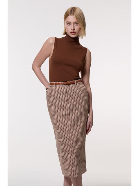 KAREN MILLEN Jacquard Tailored Maxi Pencil Skirt