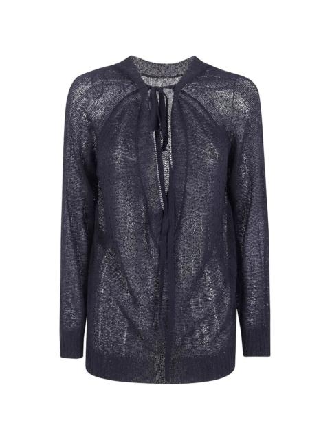 Ann Demeulemeester "Nies" Comfort Sweater With Deep V-Neck On Back