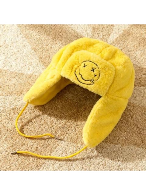 Other Designers Cartoon Anime Yellow Smiley Face Windproof Ushanka Hat Cute Y2K Warm Earflap Trapper Hat