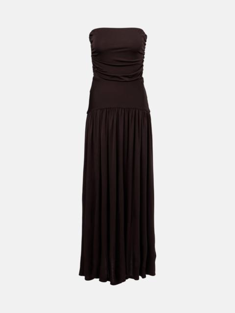 STAUD Mariana shirred jersey maxi dress