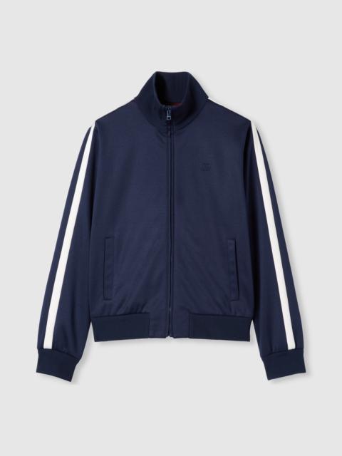 GUCCI Technical jersey zip jacket with embroidery