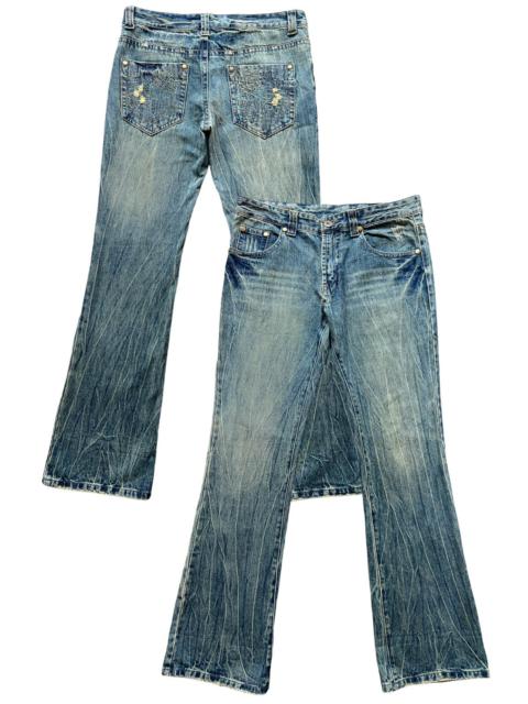 Other Designers Japanese Brand Distressed Faded Rusted Flare Jeans 34x35