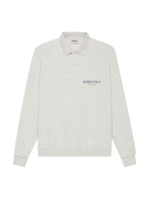 ESSENTIALS Fear of God Essentials SS21 Long Sleeve French Terry Polo Shirt 'Light Heather Oatmeal' FOG-SS21-600