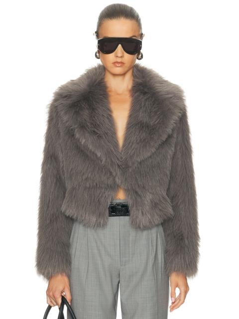 THE SEI Faux Fur Bomber Jacket