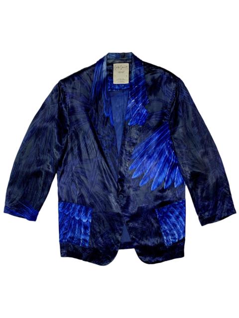 Yohji Yamamoto SS85 Oversized Acetate Blazer with Blue Wing Print