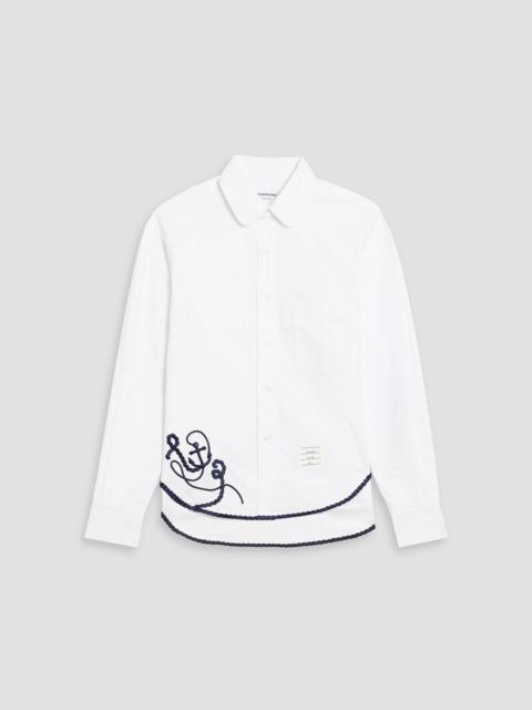Thom Browne Embroidered cotton Oxford shirt