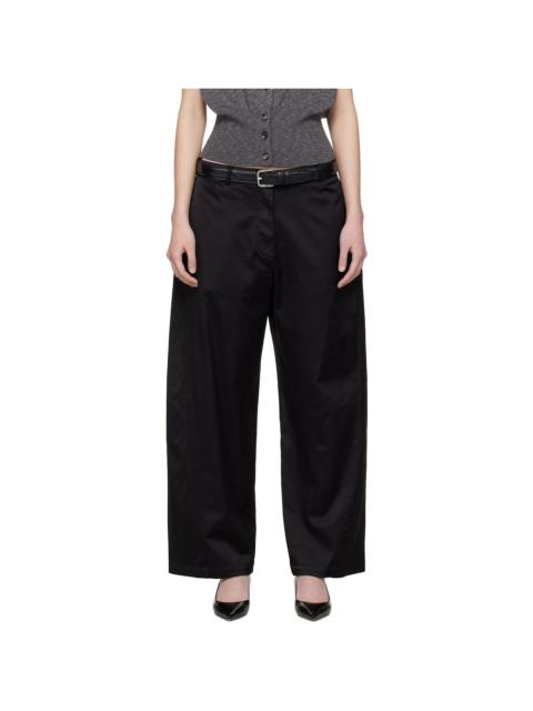 CORDERA Black Satin Straight Trousers