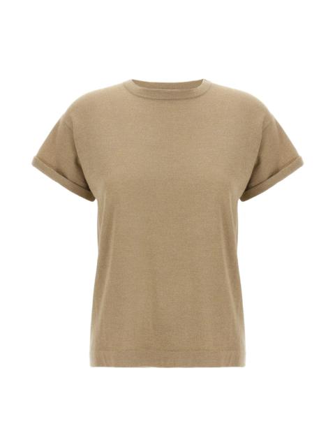 Brunello Cucinelli Lamé cashmere t-shirt