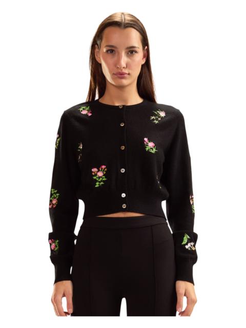 CYNTHIA ROWLEY Cynthia Rowley Forget Me Not Cardigan in Black Multi at Nordstrom