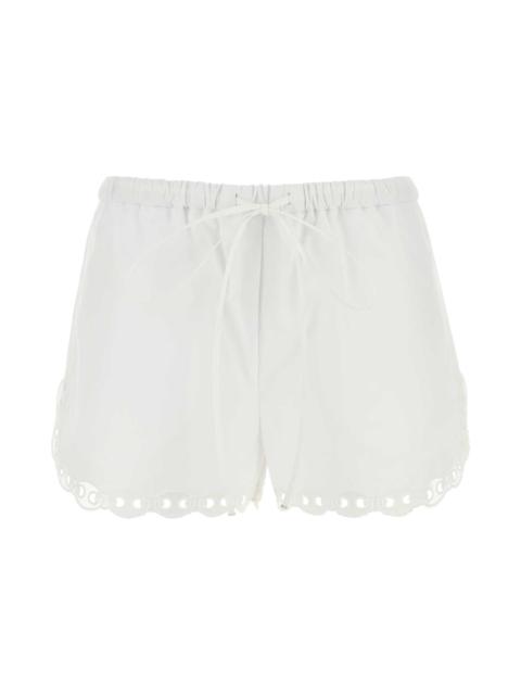 GUCCI White Poplin Shorts