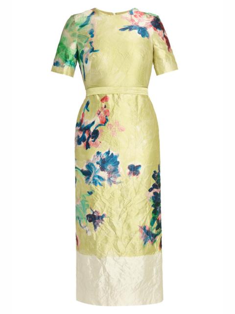 Erdem Short Sleeve Midi Dress