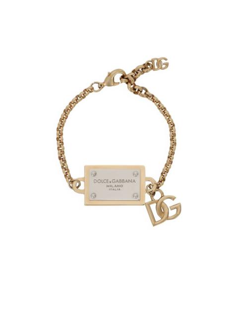 Dolce & Gabbana logo-lettering chain-link detailing bracelet
