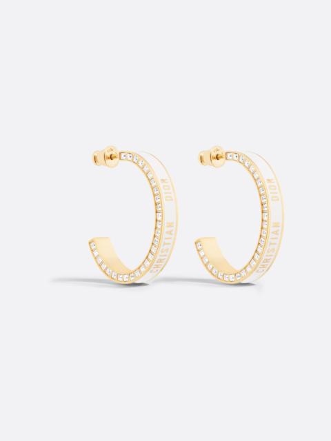 Large Dior Night Code Hoop Earrings