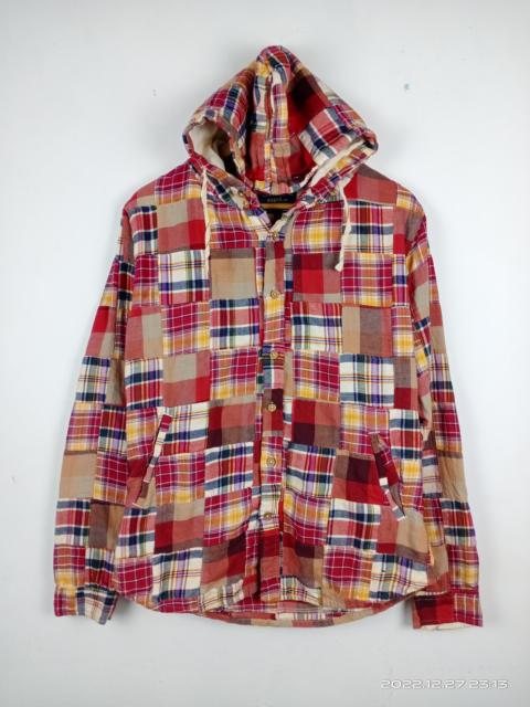 Other Designers Vintage - 💥RARE💥Augeh Patchwork Hoodie Flannel Shirt Nice Design