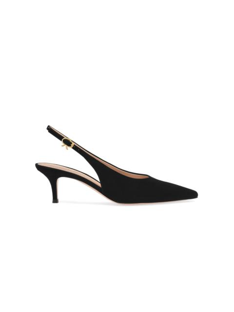 Gianvito Rossi Robbie Suede Slingback Pumps black