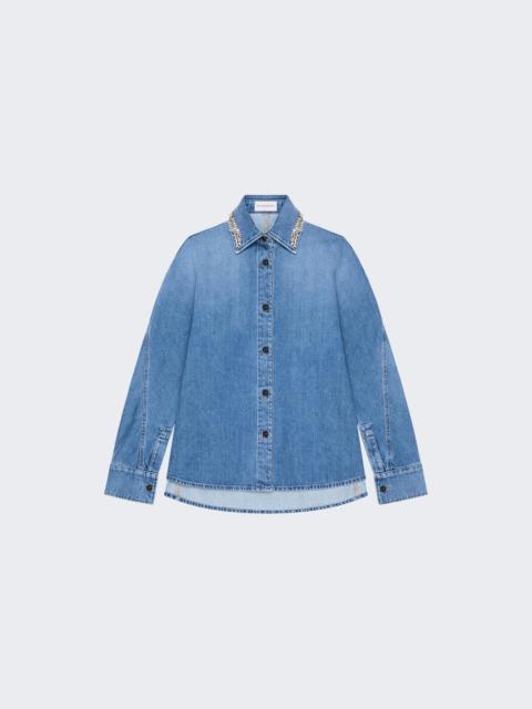 Givenchy Short Cocoon Denim Shirt 420 Medium Blue