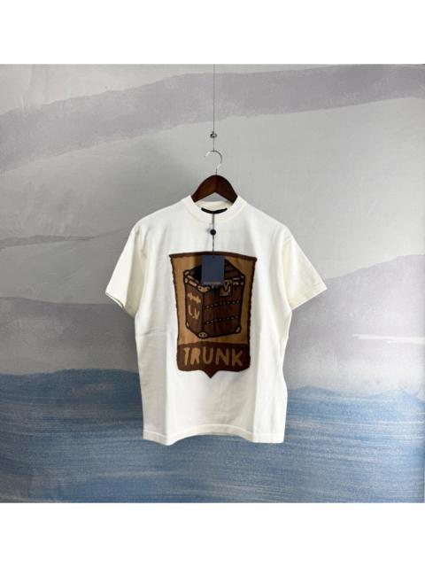 Louis Vuitton Louis Vuitton x Pharrell White Knit Short-Sleeve T-Shirt with Trunk & Flower Motif