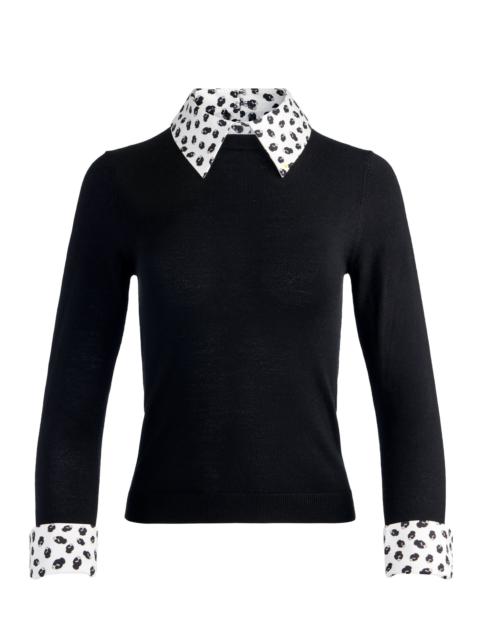 Alice + Olivia PORLA STACEFACE COLLARED SWEATER