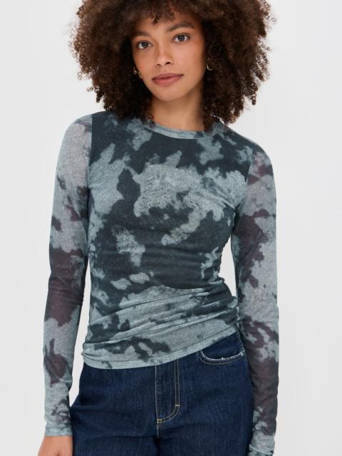 rag & bone Yana Printed Mesh Long Sleeve Tee