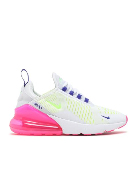 Nike WMNS AIR MAX 270 'WHITE PINK BLAST VOLT'