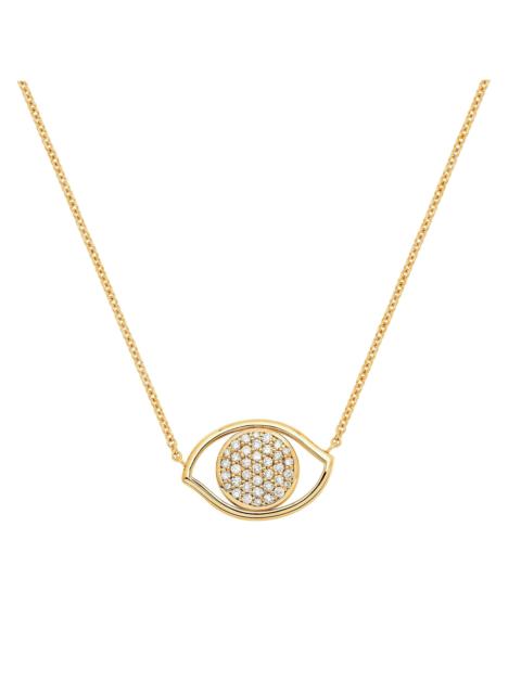 SPRWMN YELLOW GOLD DIAMOND EVIL EYE NECKLACE