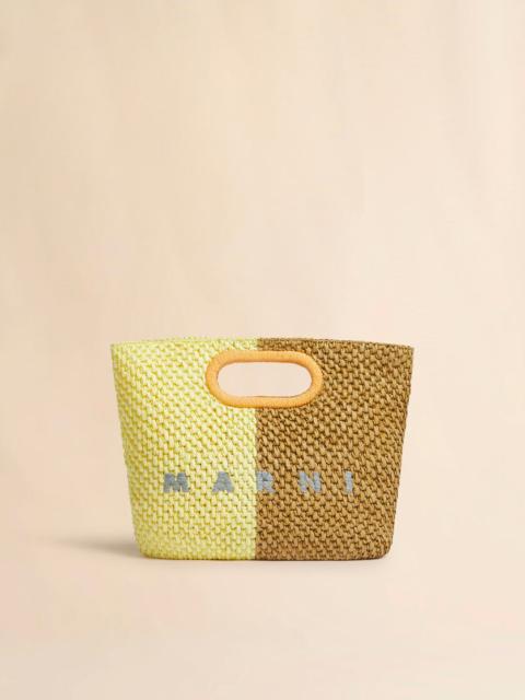 Marni YELLOW AND BROWN PAPER RAFFIA SEASIDE CLUTCH
