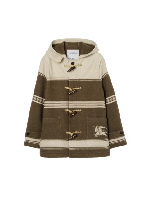 Burberry burberry Short Wool Blend Harrogate Duffle Coat in Scout Green at Nordstrom