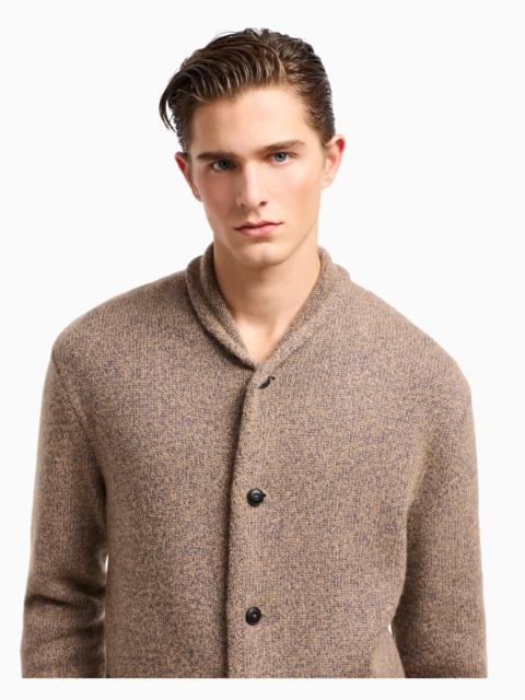 GIORGIO ARMANI CARDIGAN JACKET IN KNIT CASHMERE AND COTTON