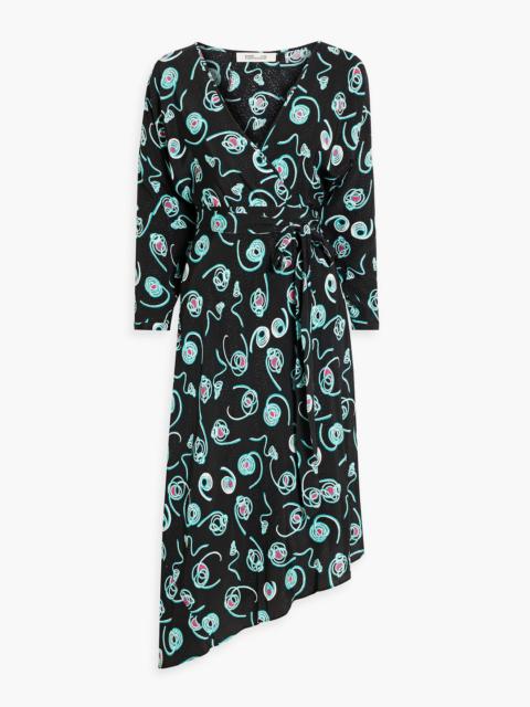 DIANE VON FURSTENBERG Eloise asymmetric jacquard midi wrap dress