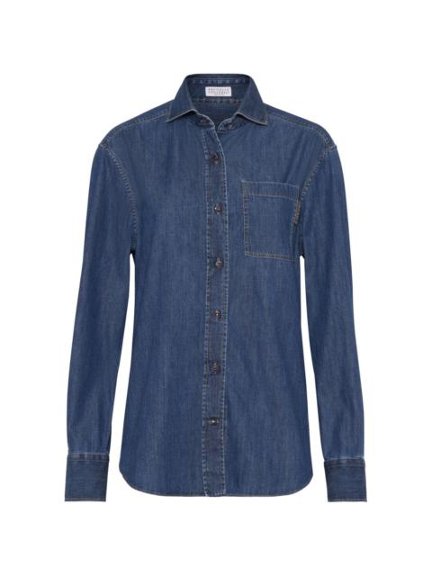 Brunello Cucinelli Monili-detail buttoned denim shirt