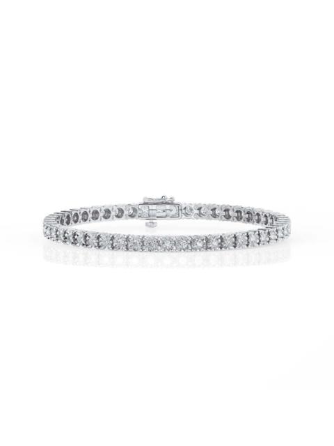 Other Designers Brilliant Diamond 3 Cttw Round Lab Grown Diamond Tennis Bracelet in Sterling Silver, G Color SI Clar